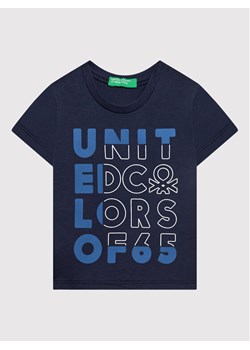 United Colors Of Benetton T-Shirt 3I1XG100G Granatowy Regular Fit ze sklepu MODIVO w kategorii Koszulki niemowlęce - zdjęcie 181116648