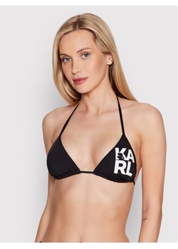 KARL LAGERFELD Góra od bikini Printed Logo KL22WTP01 Czarny ze sklepu MODIVO w kategorii Stroje kąpielowe - zdjęcie 181116666