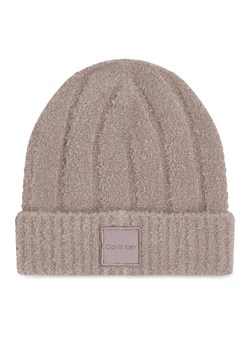 Calvin Klein Czapka Modern Patch Chunky K60K612596 Beżowy ze sklepu MODIVO w kategorii Czapki zimowe damskie - zdjęcie 181116729