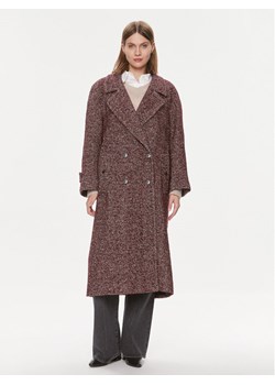 MVP Wardrobe Płaszcz wełniany Spiga Over MVPI3CP018.0PN0052 Bordowy Over Fit ze sklepu MODIVO w kategorii Płaszcze damskie - zdjęcie 181116798
