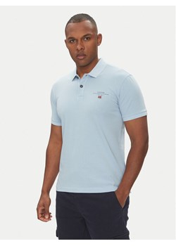 Napapijri Polo Elbas NP0A4GB4 Błękitny Regular Fit ze sklepu MODIVO w kategorii T-shirty męskie - zdjęcie 181117067