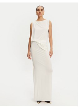JACQUEMUS Sukienka wieczorowa La Robe Peplo Longue 25E251DR2302381 100 Biały Regular Fit ze sklepu MODIVO w kategorii Sukienki - zdjęcie 181117585