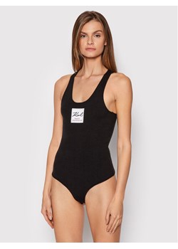 KARL LAGERFELD Body Karl By Karl Logo 216W2091 Czarny Slim Fit ze sklepu MODIVO w kategorii Bluzki damskie - zdjęcie 181118506