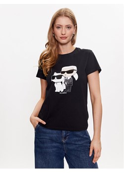 KARL LAGERFELD T-Shirt Ikonik 2.0 230W1704 Czarny Regular Fit ze sklepu MODIVO w kategorii Bluzki damskie - zdjęcie 181118989