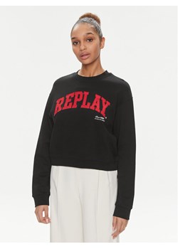 Replay Bluza W3104.000.23591 Czarny Regular Fit ze sklepu MODIVO w kategorii Bluzy damskie - zdjęcie 181119286