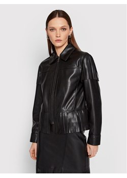 KARL LAGERFELD Kurtka z imitacji skóry Fringe 220W1405 Czarny Regular Fit ze sklepu MODIVO w kategorii Kurtki damskie - zdjęcie 181119529