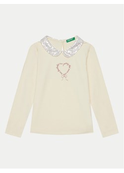 United Colors Of Benetton Bluzka 3Q8DG10H2 Écru Regular Fit ze sklepu MODIVO w kategorii Bluzki dziewczęce - zdjęcie 181119579