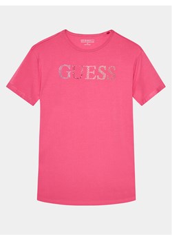 Guess T-Shirt J4GI38 J1314 Różowy Regular Fit ze sklepu MODIVO w kategorii Bluzki dziewczęce - zdjęcie 181120756