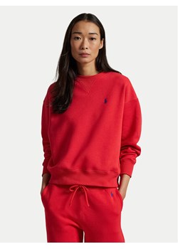 Polo Ralph Lauren Bluza 211936820015 Czerwony Relaxed Fit ze sklepu MODIVO w kategorii Bluzy damskie - zdjęcie 181121738
