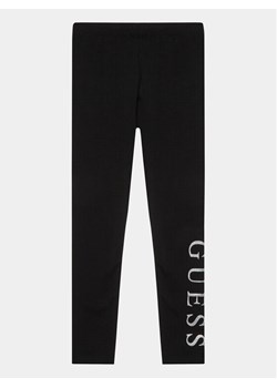 Guess Legginsy J93B11 K82K0 Czarny Slim Fit ze sklepu MODIVO w kategorii Spodnie dziewczęce - zdjęcie 181122055