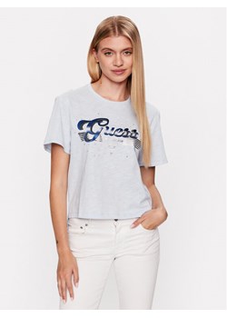 Guess T-Shirt Logo W3GI33 KB3P0 Niebieski Boxy Fit ze sklepu MODIVO w kategorii Bluzki damskie - zdjęcie 181122285