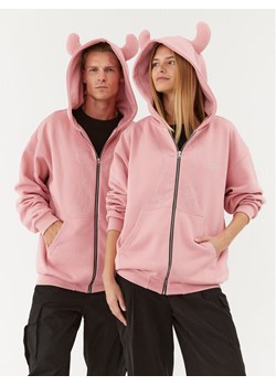 2005 Bluza Unisex Studded Horned Lucy Zip Różowy Relaxed Fit ze sklepu MODIVO w kategorii Bluzy męskie - zdjęcie 181122399