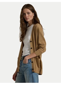 Polo Ralph Lauren Kardigan 211956233001 Beżowy Relaxed Fit ze sklepu MODIVO w kategorii Swetry damskie - zdjęcie 181122535