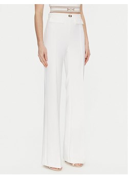 Elisabetta Franchi Spodnie materiałowe PA-078-51E2-V300 Biały Regular Fit ze sklepu MODIVO w kategorii Spodnie damskie - zdjęcie 181123018