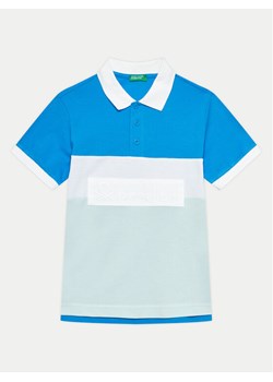 United Colors Of Benetton Polo 3088C301G Niebieski Regular Fit ze sklepu MODIVO w kategorii T-shirty chłopięce - zdjęcie 181123697