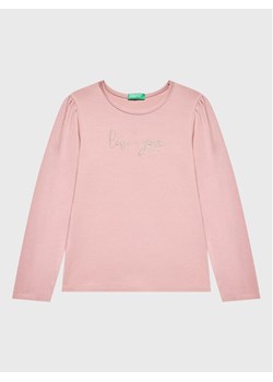United Colors Of Benetton Bluzka 3P4ZG104R Różowy Regular Fit ze sklepu MODIVO w kategorii Bluzki dziewczęce - zdjęcie 181124897