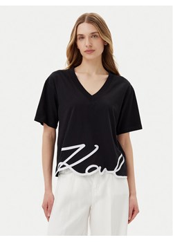 KARL LAGERFELD T-Shirt A2W17112 Czarny Regular Fit ze sklepu MODIVO w kategorii Bluzki damskie - zdjęcie 181124939
