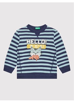 United Colors Of Benetton Bluza 3FVJG103W Granatowy Regular Fit ze sklepu MODIVO w kategorii Bluzy chłopięce - zdjęcie 181125057