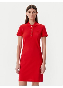 Lacoste Sukienka codzienna EF5473 Czerwony Slim Fit ze sklepu MODIVO w kategorii Sukienki - zdjęcie 181125068