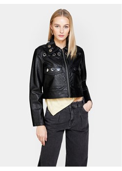 Sisley Kurtka z imitacji skóry 2X0JLN03Q Czarny Regular Fit ze sklepu MODIVO w kategorii Kurtki damskie - zdjęcie 181125475