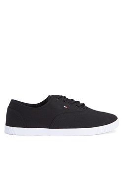 Tommy Hilfiger Tenisówki Canvas Lace Up Sneaker FW0FW07805 Czarny ze sklepu MODIVO w kategorii Trampki damskie - zdjęcie 181125848