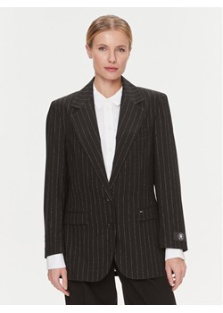 Tommy Hilfiger Marynarka Oversized Prep Pinstripe Blazer WW0WW40498 Czarny Regular Fit ze sklepu MODIVO w kategorii Marynarki damskie - zdjęcie 181126099