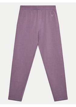 4F Legginsy 4FJWMM00TTIGF178 Fioletowy Slim Fit ze sklepu MODIVO w kategorii Spodnie dziewczęce - zdjęcie 181126235