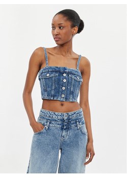 Karl Lagerfeld Jeans Top 241J1600 Niebieski Slim Fit ze sklepu MODIVO w kategorii Bluzki damskie - zdjęcie 181127258