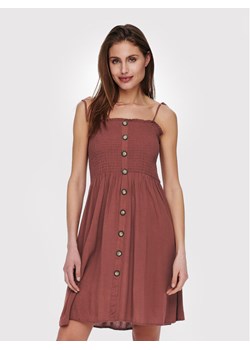 ONLY Sukienka letnia Annika 15193884 Brązowy Slim Fit ze sklepu MODIVO w kategorii Sukienki - zdjęcie 181127607