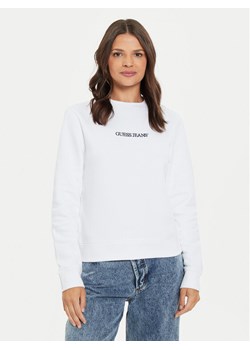 Guess Jeans Bluza W4YQ10 KC811 Biały Regular Fit ze sklepu MODIVO w kategorii Bluzy damskie - zdjęcie 181128218
