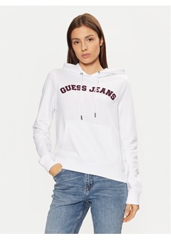 Guess Jeans Bluza W5RQ17 K68I4 Biały Regular Fit ze sklepu MODIVO w kategorii Bluzy damskie - zdjęcie 181128275