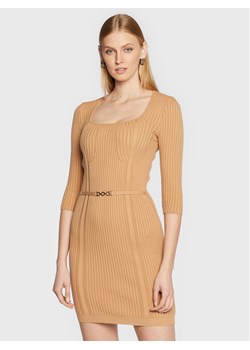 Rinascimento Sukienka dzianinowa CFM0010919003 Brązowy Slim Fit ze sklepu MODIVO w kategorii Sukienki - zdjęcie 181128286