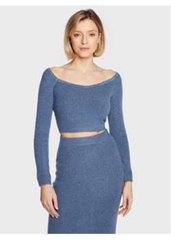 Guess Sweter W3RR09 Z2QA0 Niebieski Slim Fit ze sklepu MODIVO w kategorii Swetry damskie - zdjęcie 181129196