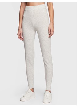Gina Tricot Spodnie dzianinowe Melia 18114 Szary Slim Fit ze sklepu MODIVO w kategorii Spodnie damskie - zdjęcie 181129246