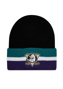 47 Brand Czapka NHL Anaheim Ducks Split Cuff 47 H-SPLCC25ACE-BK Czarny ze sklepu MODIVO w kategorii Czapki zimowe damskie - zdjęcie 181129808