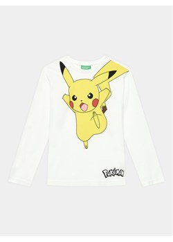 United Colors Of Benetton Bluzka POKEMON 3VR5C10GT Biały Regular Fit ze sklepu MODIVO w kategorii T-shirty chłopięce - zdjęcie 181129846