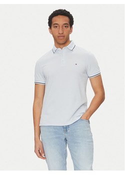 Tommy Hilfiger Polo Seasonal MW0MW39993 Błękitny Slim Fit ze sklepu MODIVO w kategorii T-shirty męskie - zdjęcie 181130289
