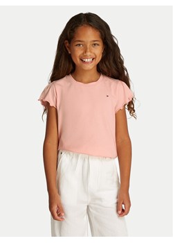 Tommy Hilfiger T-Shirt Essential KG0KG07052 S Różowy Regular Fit ze sklepu MODIVO w kategorii Bluzki dziewczęce - zdjęcie 181130365