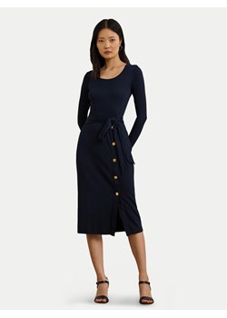 LAUREN RALPH LAUREN Sukienka dzianinowa 250889290005 Granatowy Slim Fit - id: 0000304854569 - marki Ralph Lauren - 181130425 LAUREN RALPH LAUREN Sukienka dzianinowa 250889290005 Granatowy Slim Fit ze sklepu MODIVO w kategorii Sukienki - zdjęcie 181130425