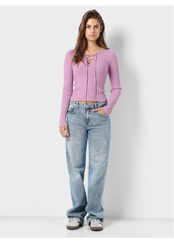 Noisy May Bluzka Freya 27028880 Różowy Slim Fit ze sklepu MODIVO w kategorii Bluzki damskie - zdjęcie 181130559