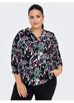 ONLY Carmakoma Bluzka Alona 15302035 Czarny Regular Fit ze sklepu MODIVO w kategorii Bluzki damskie - zdjęcie 181132067