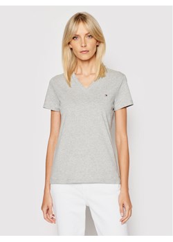 Tommy Hilfiger T-Shirt Heri Tage WW0WW24969 Szary Regular Fit ze sklepu MODIVO w kategorii Bluzki damskie - zdjęcie 181133059