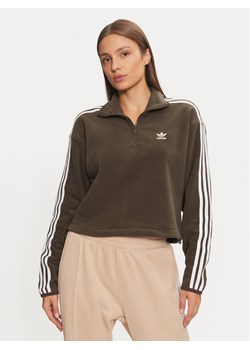 adidas Polar Polar Fleece 1/2 Zip IW3164 Zielony Loose Fit ze sklepu MODIVO w kategorii Bluzy damskie - zdjęcie 181133087