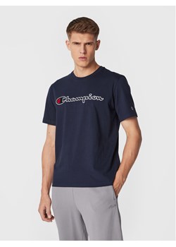 Champion T-Shirt Script Logo Embroidery 218007 Granatowy Regular Fit ze sklepu MODIVO w kategorii T-shirty męskie - zdjęcie 181133167