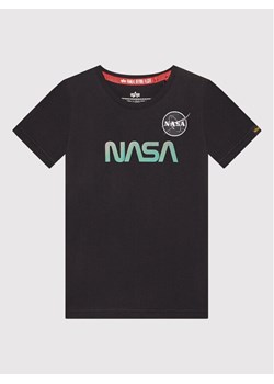 Alpha Industries T-Shirt Nasa Rainbow Reflective 198718RR Czarny Regular Fit ze sklepu MODIVO w kategorii T-shirty chłopięce - zdjęcie 181133347