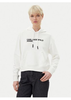 Karl Lagerfeld Jeans Bluza A2W20053 Biały Regular Fit ze sklepu MODIVO w kategorii Bluzy damskie - zdjęcie 181133649
