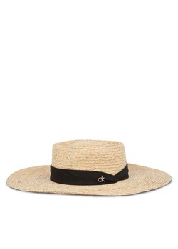 Calvin Klein Kapelusz Ck Metal Linen Band Straw Hat K60K612915 Beżowy ze sklepu MODIVO w kategorii Kapelusze damskie - zdjęcie 181133886