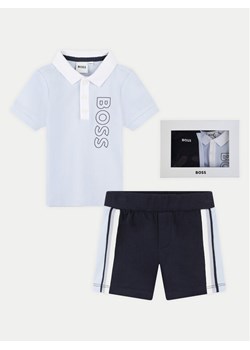 Boss Komplet polo i spodenki J50785 Niebieski Regular Fit ze sklepu MODIVO w kategorii Komplety niemowlęce - zdjęcie 181134148