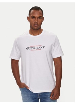 Guess Jeans T-Shirt M4YI42 K8FQ4 Biały Regular Fit ze sklepu MODIVO w kategorii T-shirty męskie - zdjęcie 181134648