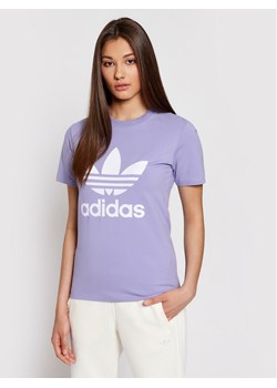 adidas T-Shirt adicolor Classics Trefoil GN2905 Fioletowy Regular Fit ze sklepu MODIVO w kategorii Bluzki damskie - zdjęcie 181135378